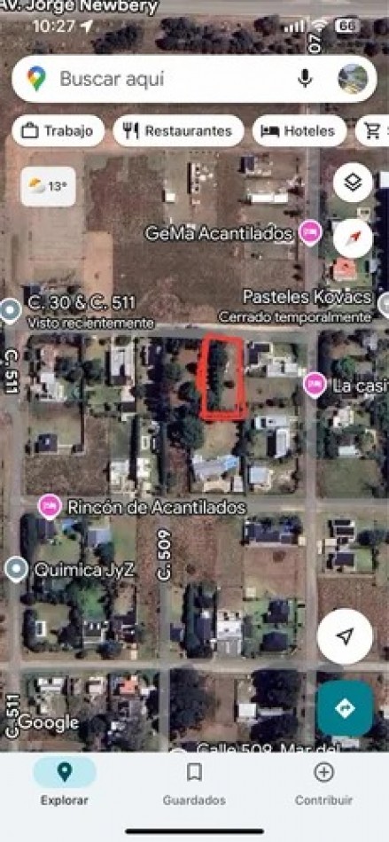 LOTE EN VENTA ZONA ACANTILADOS
